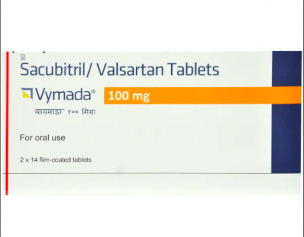 A box of Sacubitril 49mg & Valsartan 51mg pills