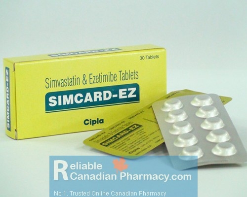 Box pack and blister strips of Vytorin 10mg / 10mg Tablets - Ezetimibe and Simvastatin