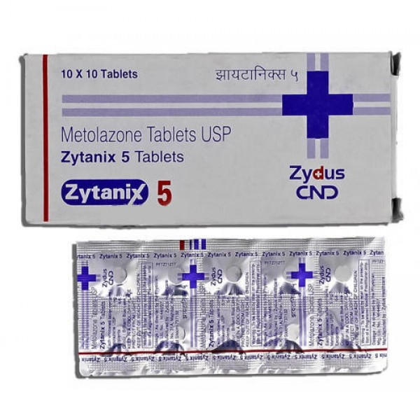 Box and blister strips of generic Metolazone 5MG tablets