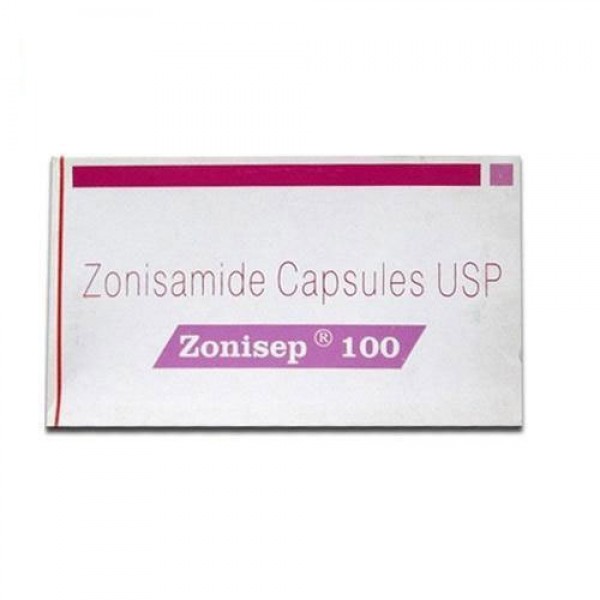 A box of Zonisamide 100mg Capsules
