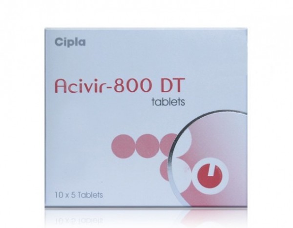 A box of Acyclovir 800mg Dispersible Pills