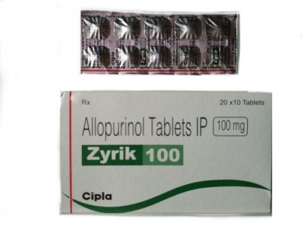 A box and a blister of Allopurinol 100mg Pills